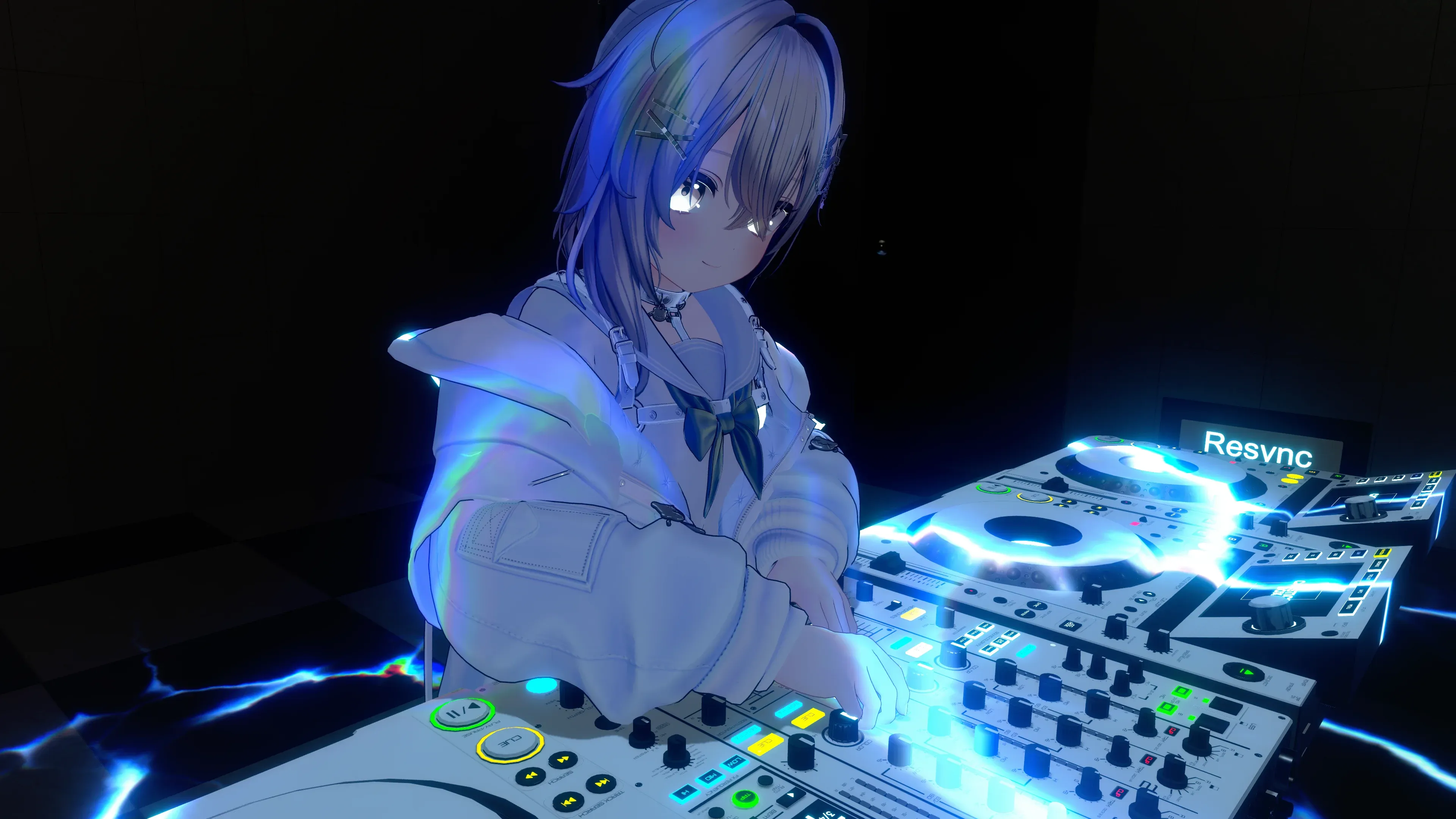 DJ機材を操作するVRChatアバター